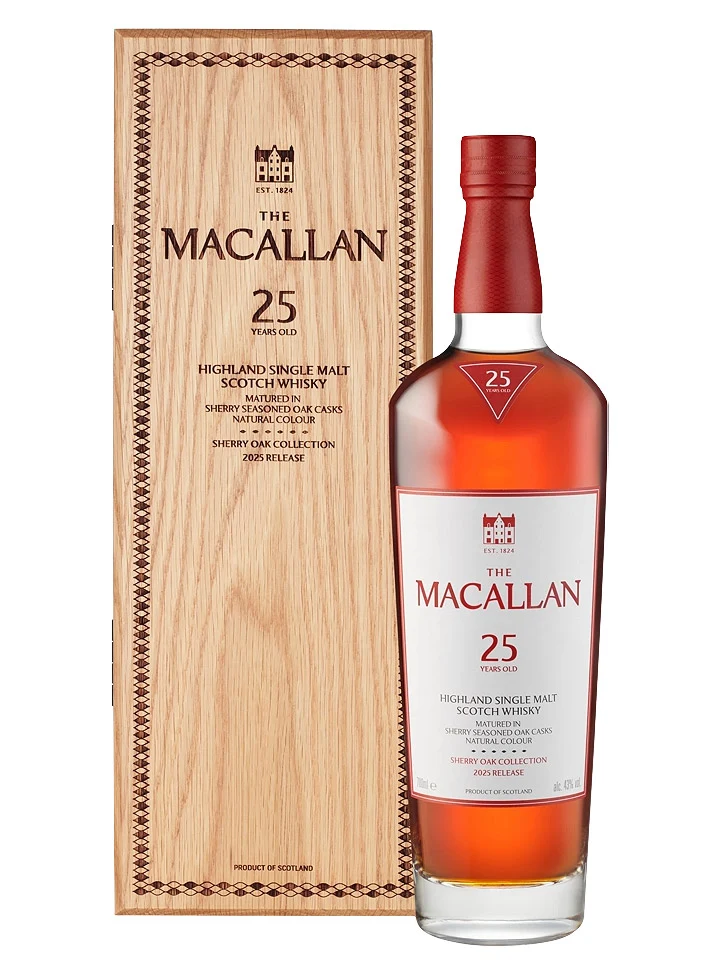 The Macallan 25 Year Old Sherry Oak 2025 Release Single Malt Scotch Whisky 700mL