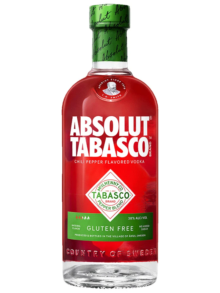 Absolut Tabasco Chilli Pepper Flavoured Swedish Vodka 1L