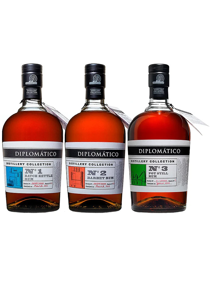 Diplomatico Distillery Complete Collection No. 1-3 Venezuelan Dark Rum 3 x 700mL
