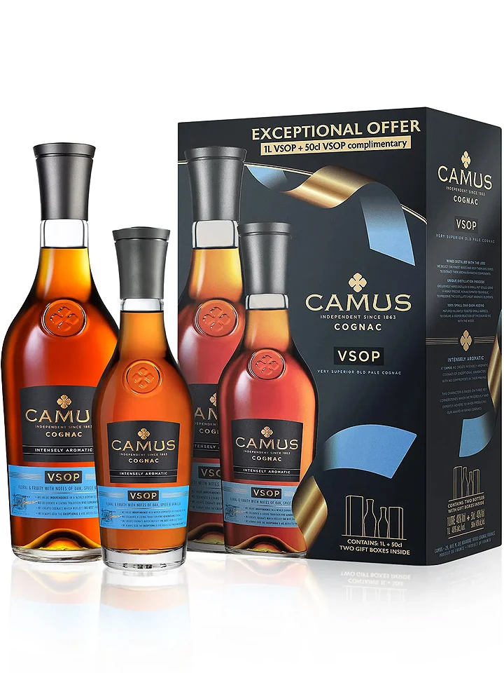 Camus VSOP Promo Pack Intensely Aromatic Cognac 1L + Bonus 500mL