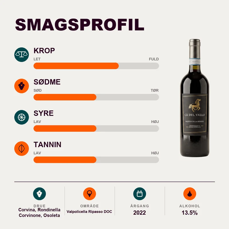 Ripasso delle Valpolicella DOC Ca'Del Vallo 2022