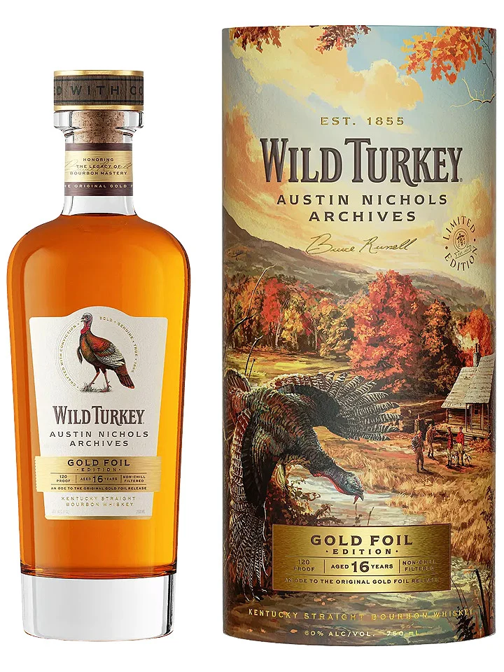Wild Turkey 16 Year Old Austin Nichols Archives Gold Foil Edition 120 Proof Kentucky Straight Bourbon Whiskey 750mL