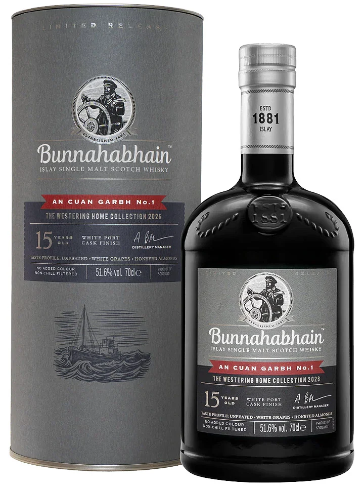 Bunnahabhain 15 Year Old An Cuan Garbh No. 1 White Port Cask Finish Single Malt Scotch Whisky 700mL