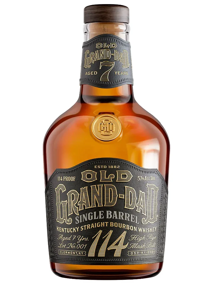 Old Grand Dad 7 Year Old Single Barrel 114 Proof Barrel Strength Kentucky Straight Bourbon Whiskey 750mL