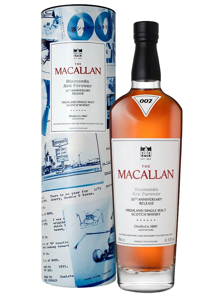 The Macallan 18 Year Old Diamonds Are Forever 55th Anniversary Release Single Malt Scotch Whisky 700mL