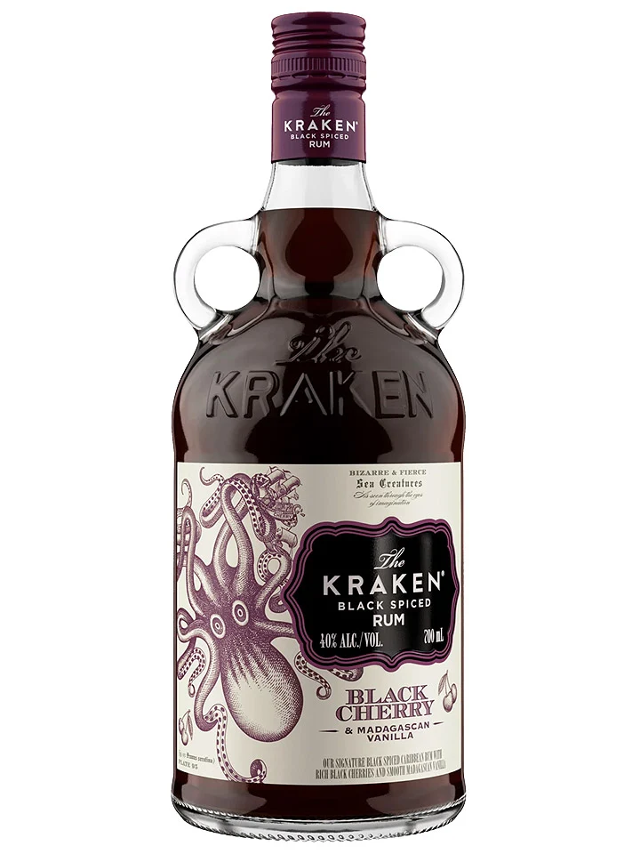 Kraken Black Cherry and Madagascan Vanilla Black Spiced Rum 700mL