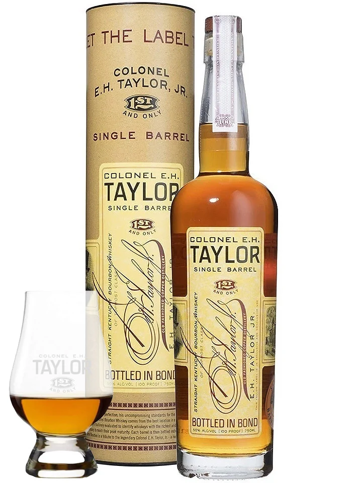 Colonel E. H. Taylor 9 Year Old Single Barrel Select WHA #2 Kentucky Straight Bourbon Whiskey 750mL + Glencairn Whiskey Glass