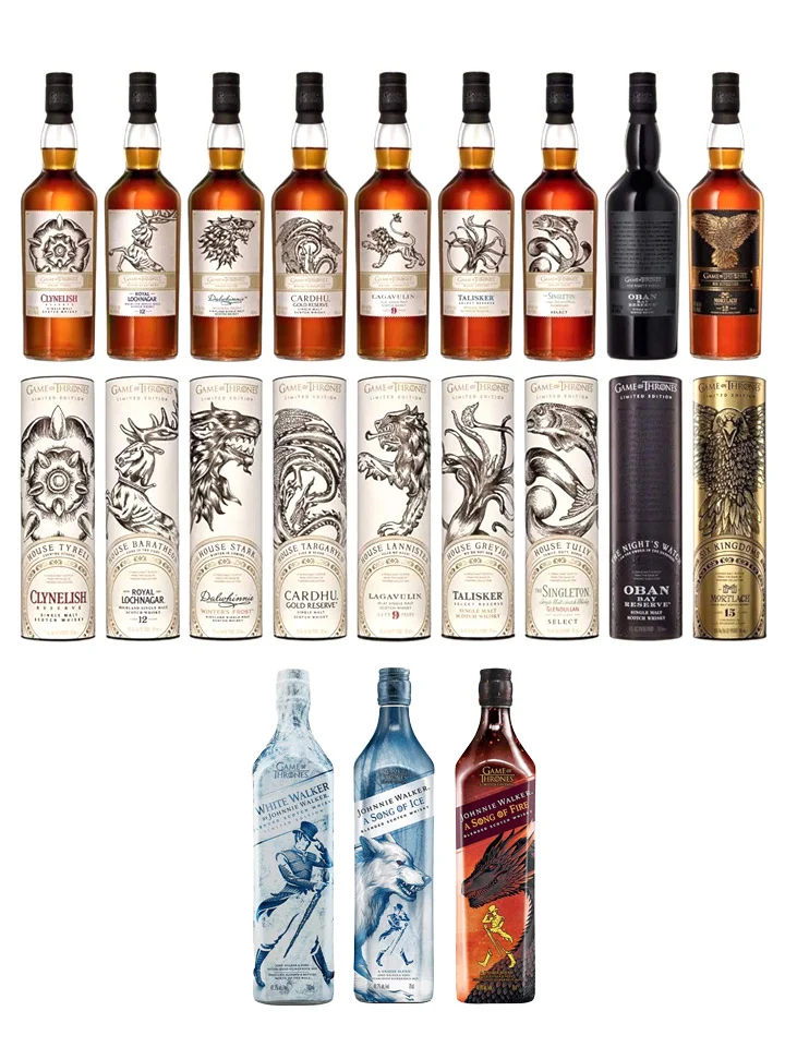 Game of Thrones 12 Bottle Complete Collection Limited Edition Single Malt & Blended Scotch Whisky 12 x 700ml
