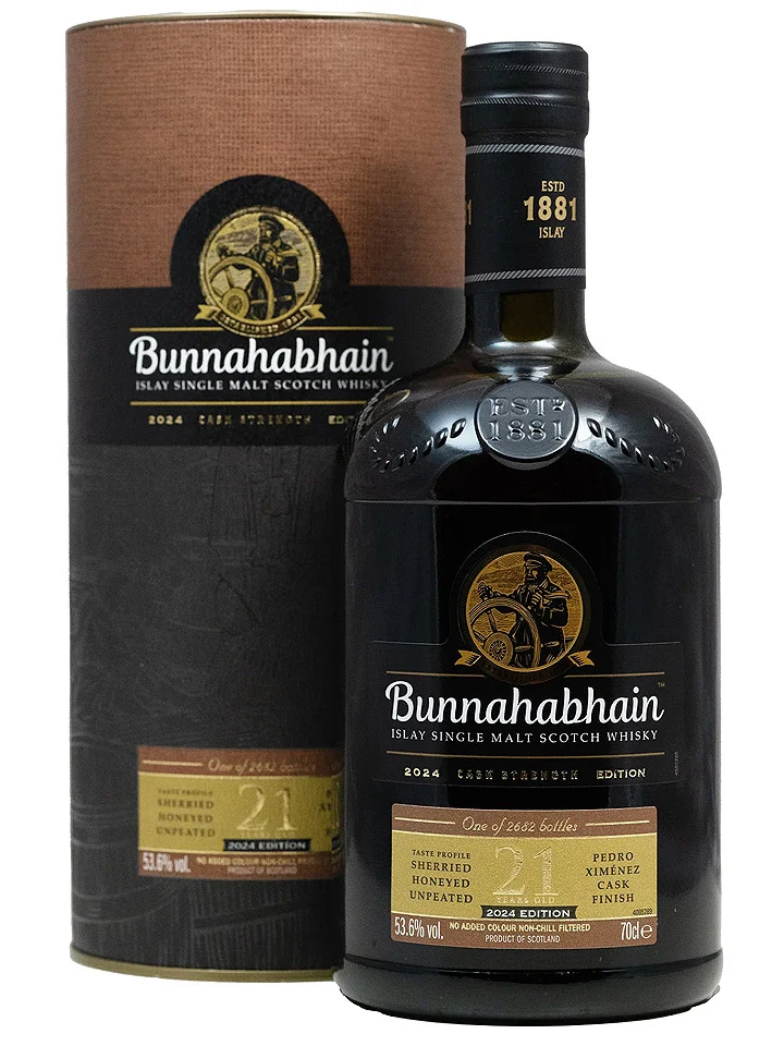 Bunnahabhain 21 Year Old PX Cask Finish Cask Strength 2024 Single Malt Scotch Whisky 700mL