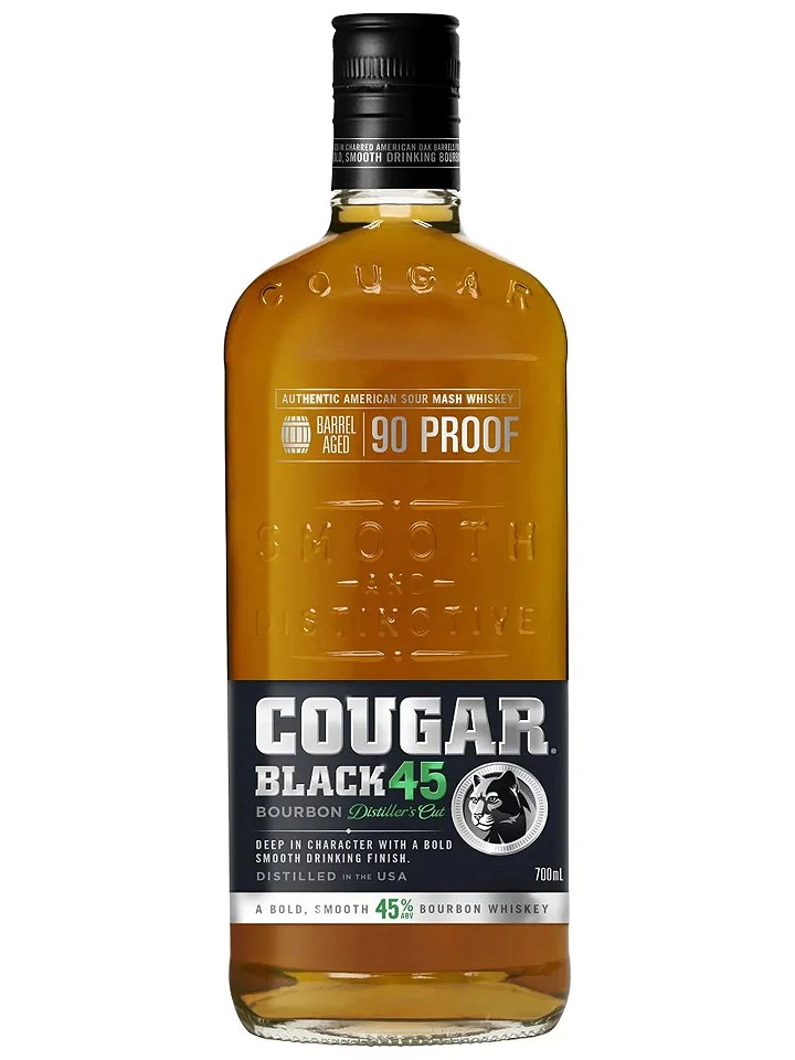 Cougar Black Distiller's Cut 90 Proof American Sour Mash Bourbon Whiskey 700mL