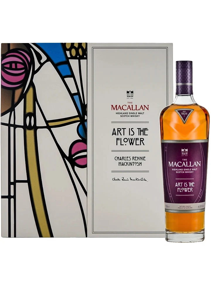 The Macallan x Charles Rennie Mackintosh "Art Is The Flower" Highland Single Malt Scotch Whisky 700mL