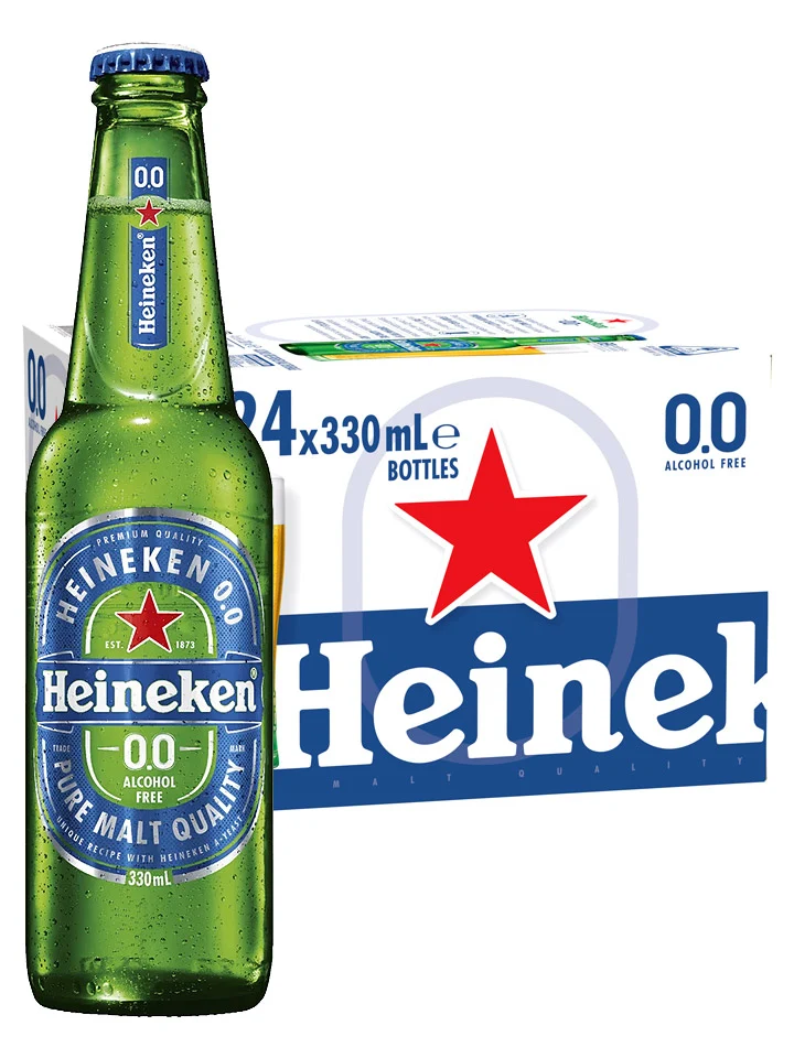 Heineken Zero 0% Non Alcoholic Beer Case 24 x Pack 330ml Bottles