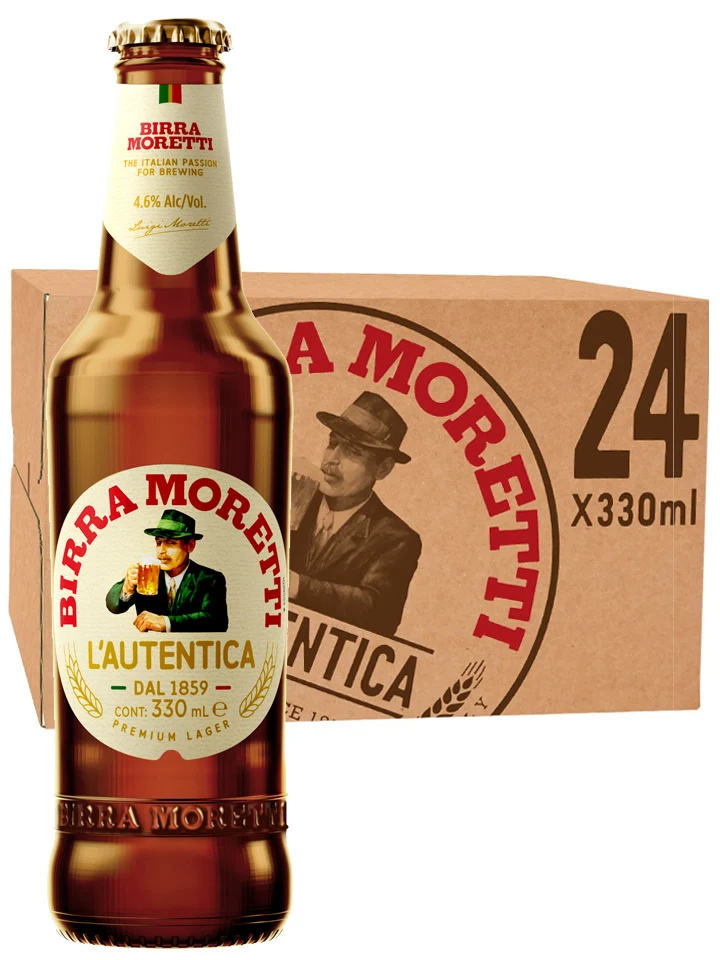 Birra Moretti Italian Lager Imported Beer Case 24 x 330mL Bottles