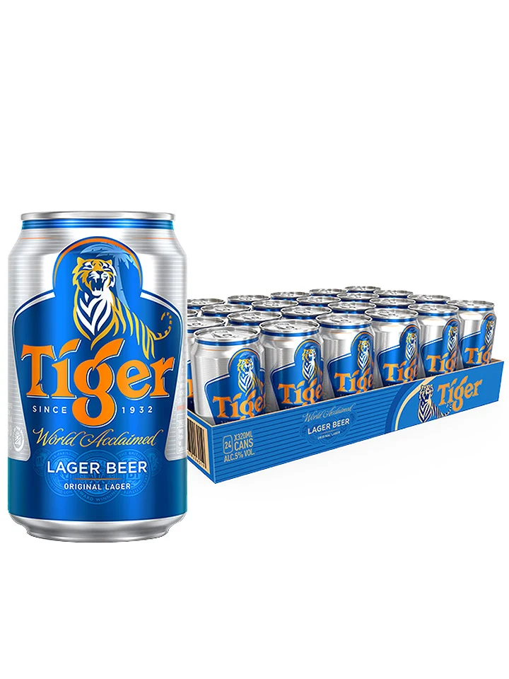 Tiger Lager Imported Beer Case 24 x 330mL Cans