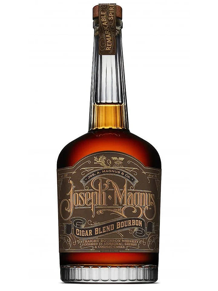 Joseph Magnus Cigar Blend Bourbon Armagnac, Sherry & Cognac Cask Finish Straight Bourbon Whiskey 750mL