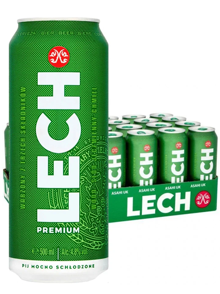 Lech Premium Polish Lager Imported Beer Case 24 x 500mL Cans