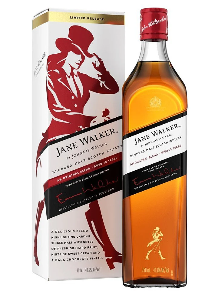 Johnnie Walker 10 Year Old 'Jane Walker' Limited Release Damaged Gift Box Blended Malt Scotch Whisky 750mL
