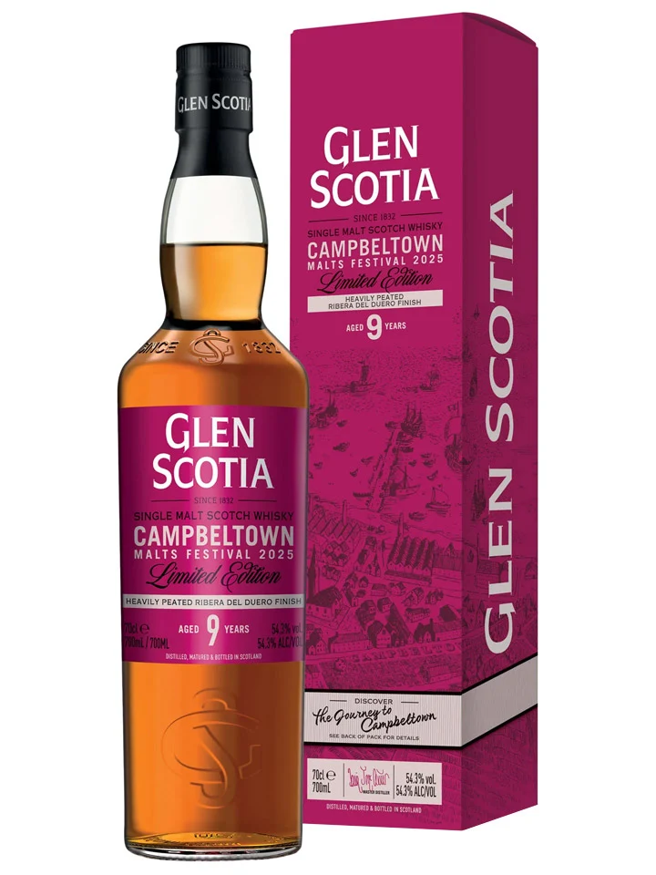 Glen Scotia 9 Year Old Campbeltown Malts Festival Edition 2025 Heavily Peated Ribera Del Duero Finish Single Malt Scotch Whisky 700mL