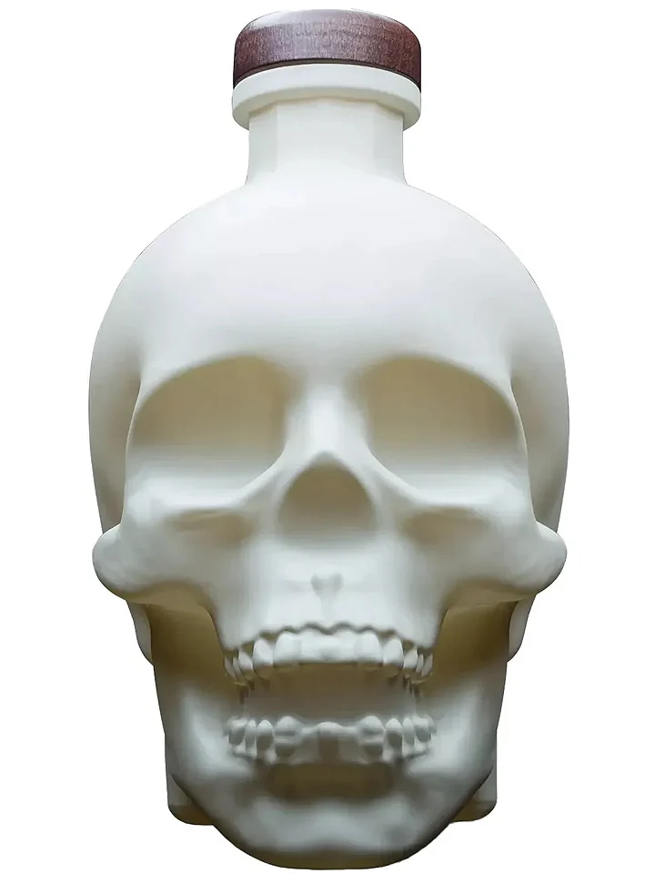 Crystal Head Bone Limited Edition Ceramic Skull Decanter Vodka + Skull Shot Glass 700mL