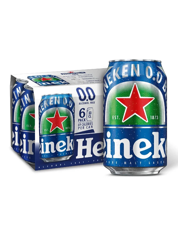 Heineken Zero 0% Non Alcoholic Beer Case 4 x 6 Pack 330ml Cans