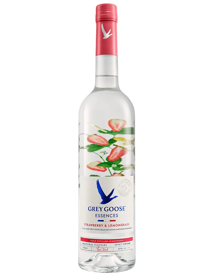 Grey Goose Essences Strawberry & Lemongrass Flavoured Premium French Vodka 1L