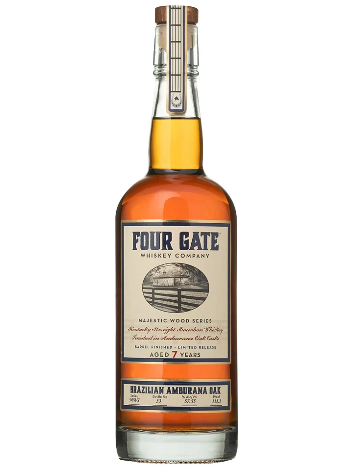 Four Gate Majestic Wood Series Brazilian Ambruana Limited Release Barrel Proof Kentucky Straight Bourbon Whiskey 750mL
