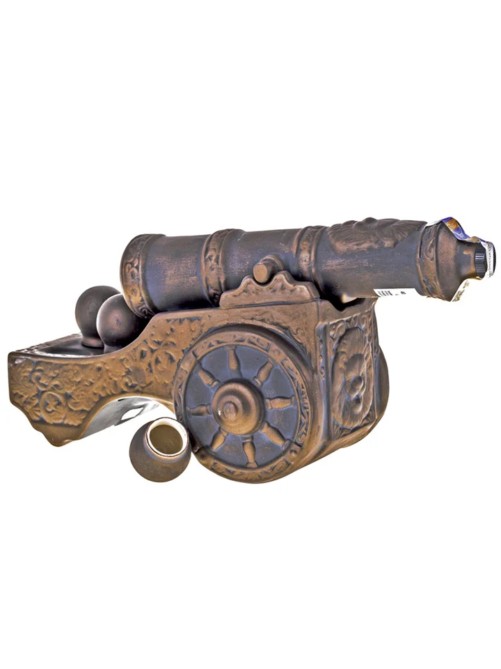 Zlatogor Ceramic Medieval Cannon With Cannonballs Ukrainian Vodka Miniature 500mL