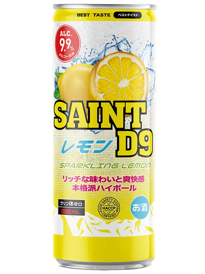 Saint D9 Double Sparkling Lemon 9.9% 24 x 500mL Cans