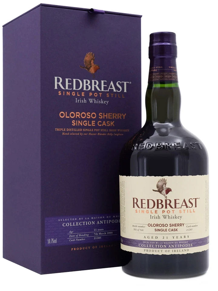 Redbreast 21 Year Old (Damaged Box) Antipodes 2000 First Fill Oloroso Sherry Cask Strength Irish Whiskey 700mL