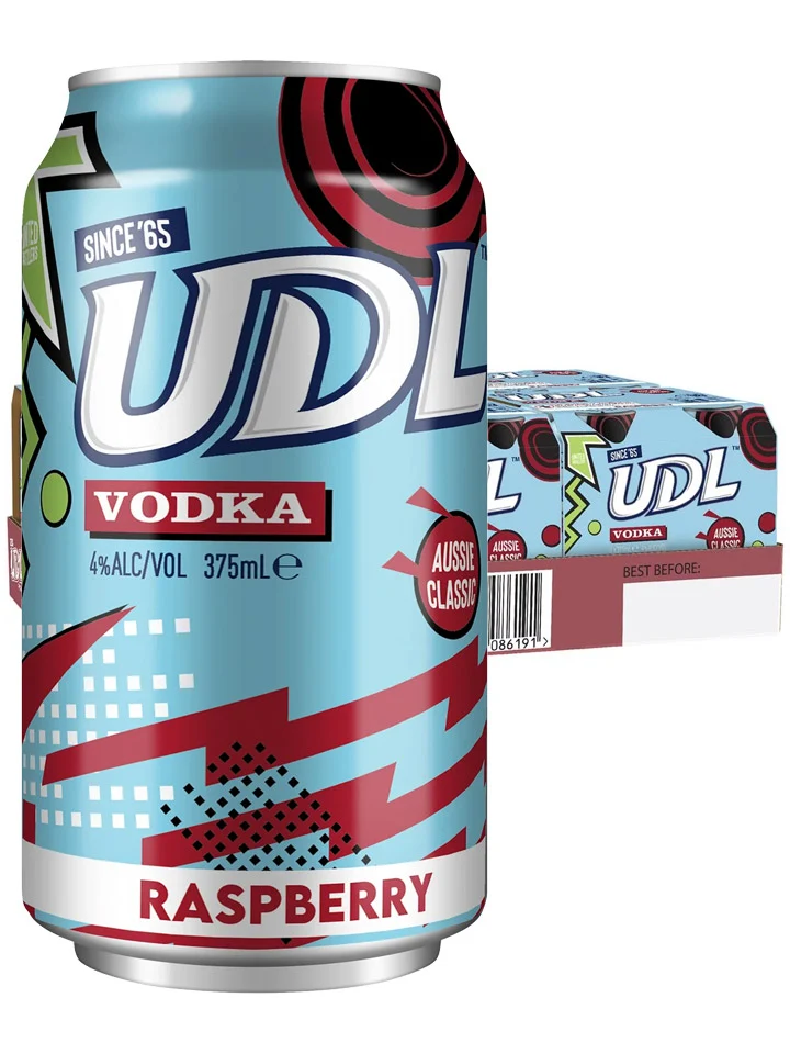 UDL Vodka & Raspberry 6 x 4 Pack 375ml Cans