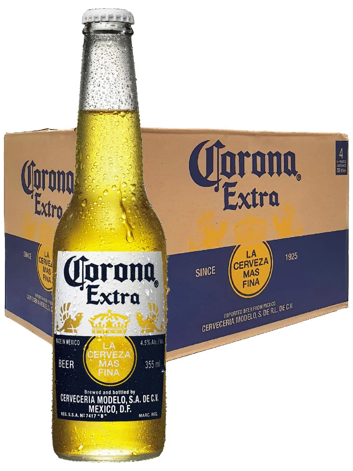 Corona Extra Beer Brown Box Imported From Mexico Case 4 x 6 Pack 355ml Bottles
