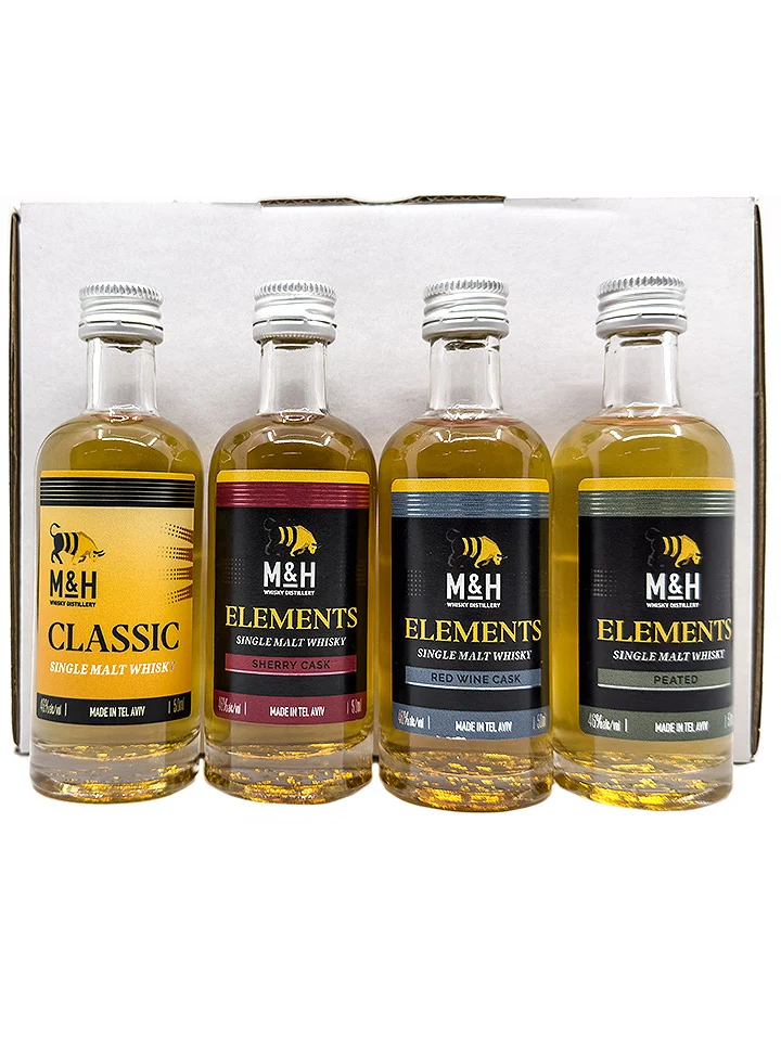 Milk & Honey Elements Single Malt Israeli Whisky Tasting Miniature Collection 4 x 50mL