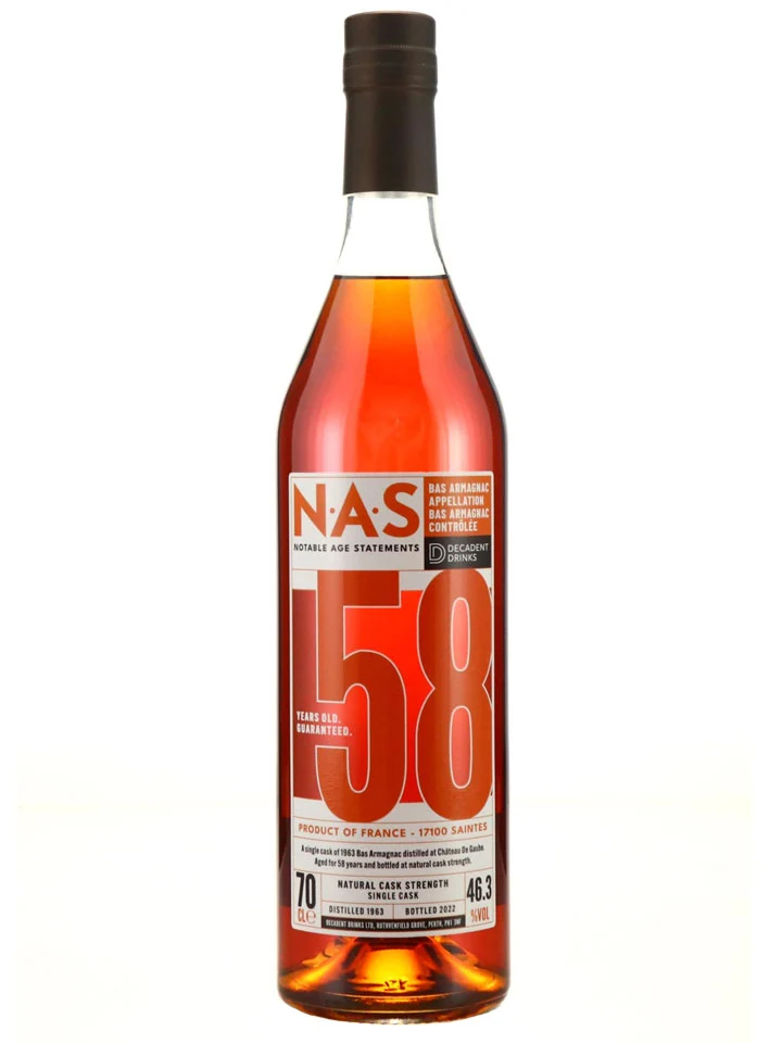 Armagnac Sponge 58 Year Old 1963 NAS No. 2 Single Cask Bas Armagnac 700mL