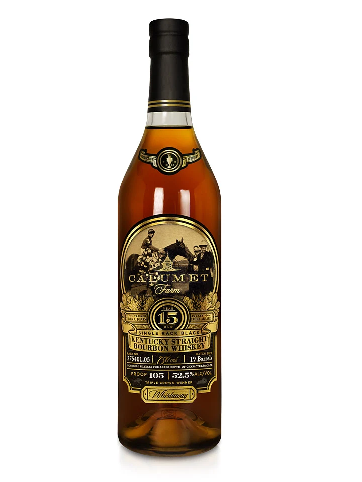 Calumet Farm 15 Year Old Single Rack Black Kentucky Straight Bourbon Whiskey 750mL