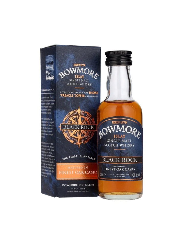 Bowmore Black Rock Limited Edition Single Malt Scotch Whisky Glass Miniature 50mL