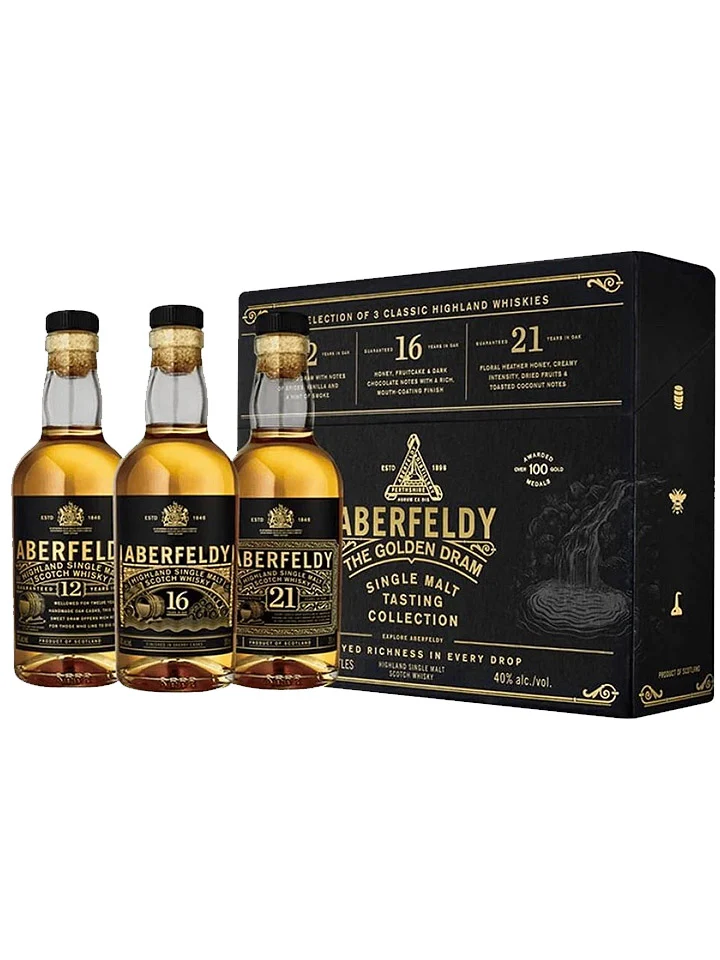 Aberfeldy Tasting Collection 12/16/21 Year Old Single Malt Scotch Whisky 3 x 200mL