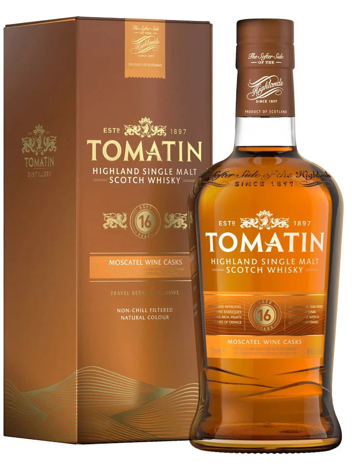 Tomatin 16 Year Old Moscatel Wine Casks Single Malt Scotch Whisky 700mL