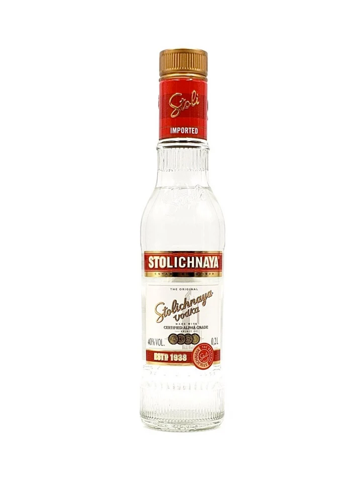 Stolichnaya Premium Latvia Vodka Glass Miniature 200mL