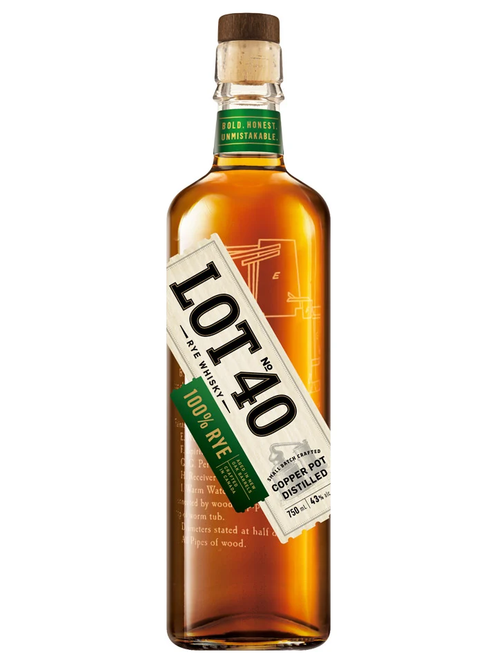 Lot No. 40 Single Copper Pot Rye Canadian Rye Whiskey 750mL