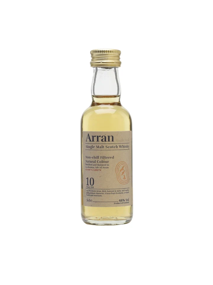 Arran 10 Year Old Single Malt Scotch Whisky Glass Miniature 50mL