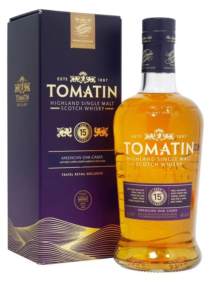 Tomatin 15 Year Old American Oak Cask Single Malt Scotch Whisky 700mL
