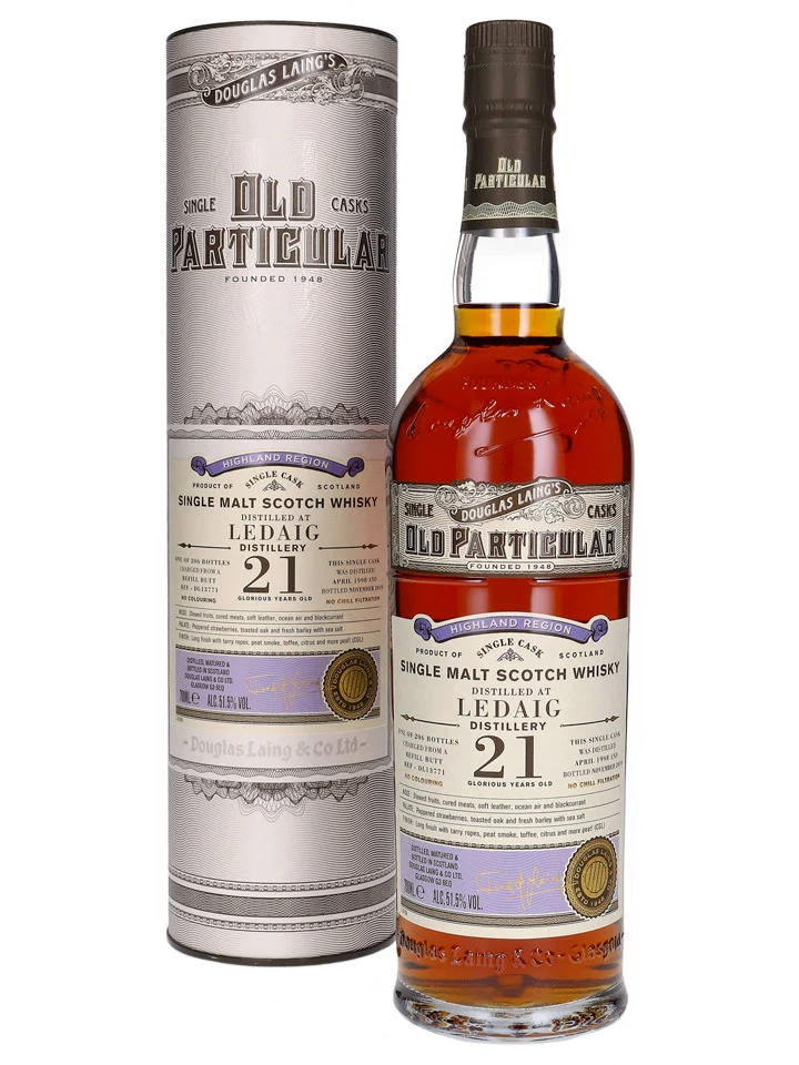 Ledaig 21 Year Old Single Cask 1998 Old Particular Single Malt Scotch Whisky 700mL