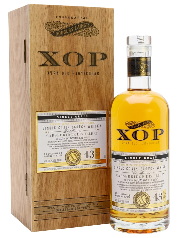 Carsebridge 1976 43 Year Old Cask Strength XOP Single Grain Scotch Whisky 700mL