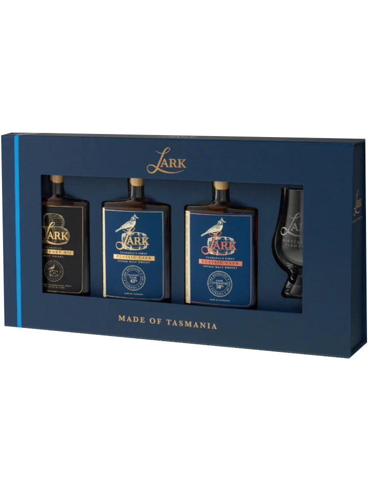 Lark Classic Flight Gift Pack + Glencairn Whisky Glass 3 x 100mL