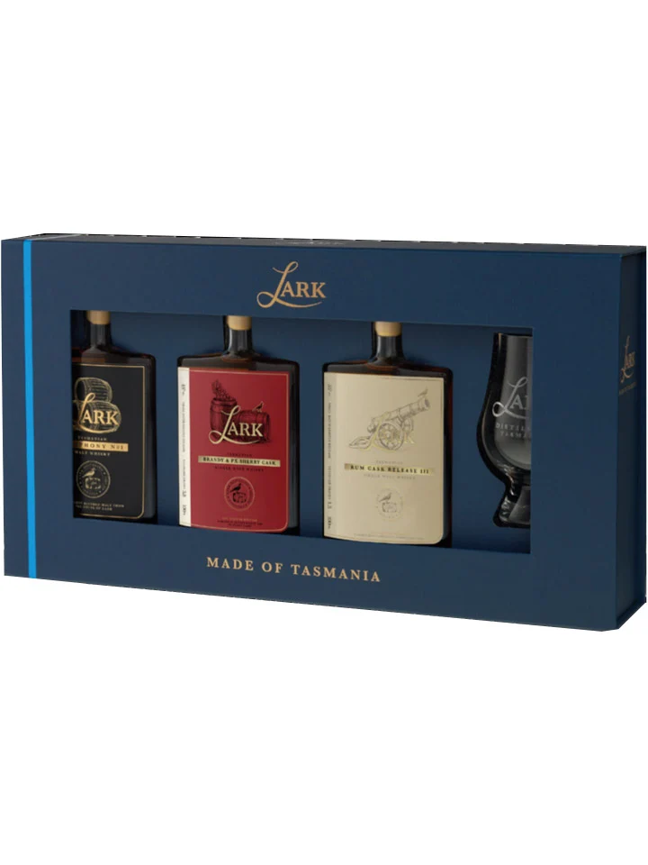 Lark Fathers Flight Gift Pack + Glencairn Whisky Glass 3 x 100mL