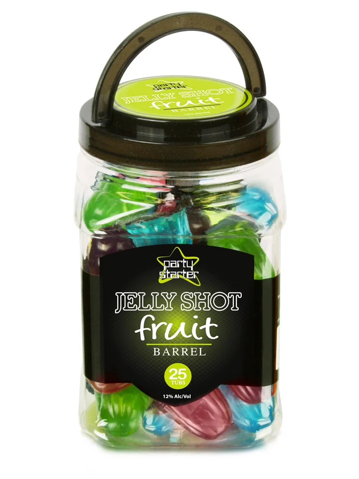 Party Starter Jelly Shot Fruit Barrel 25 x Shots 30mL