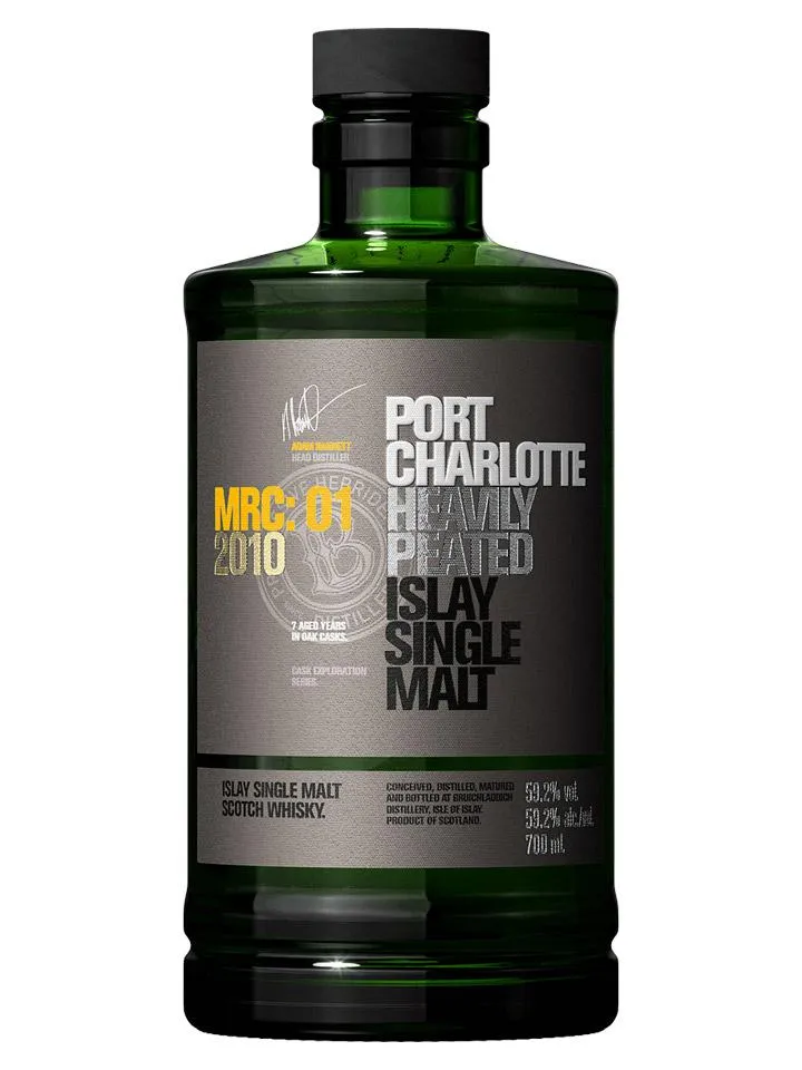 Bruichladdich Port Charlotte MRC:01 2010 Damaged Tin Single Malt Scotch Whisky 700mL
