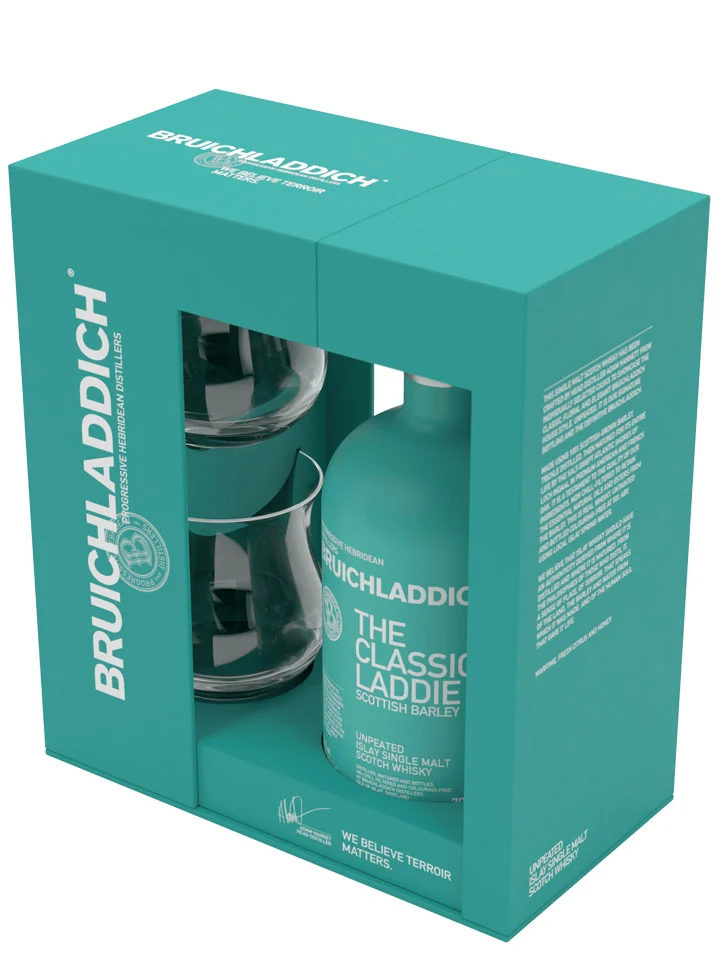 Bruichladdich The Classic Laddie + 2 Glasses Tasting Collection Gifting Pack Single Malt Scotch Whisky 700mL