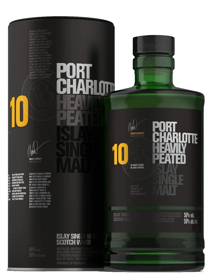 Bruichladdich Port Charlotte 10 Year Old Islay Single Malt Scotch Whisky 1L