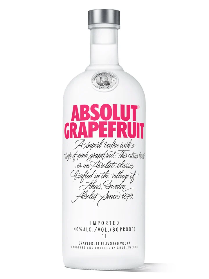 Absolut Grapefruit Flavoured Swedish Vodka 1L